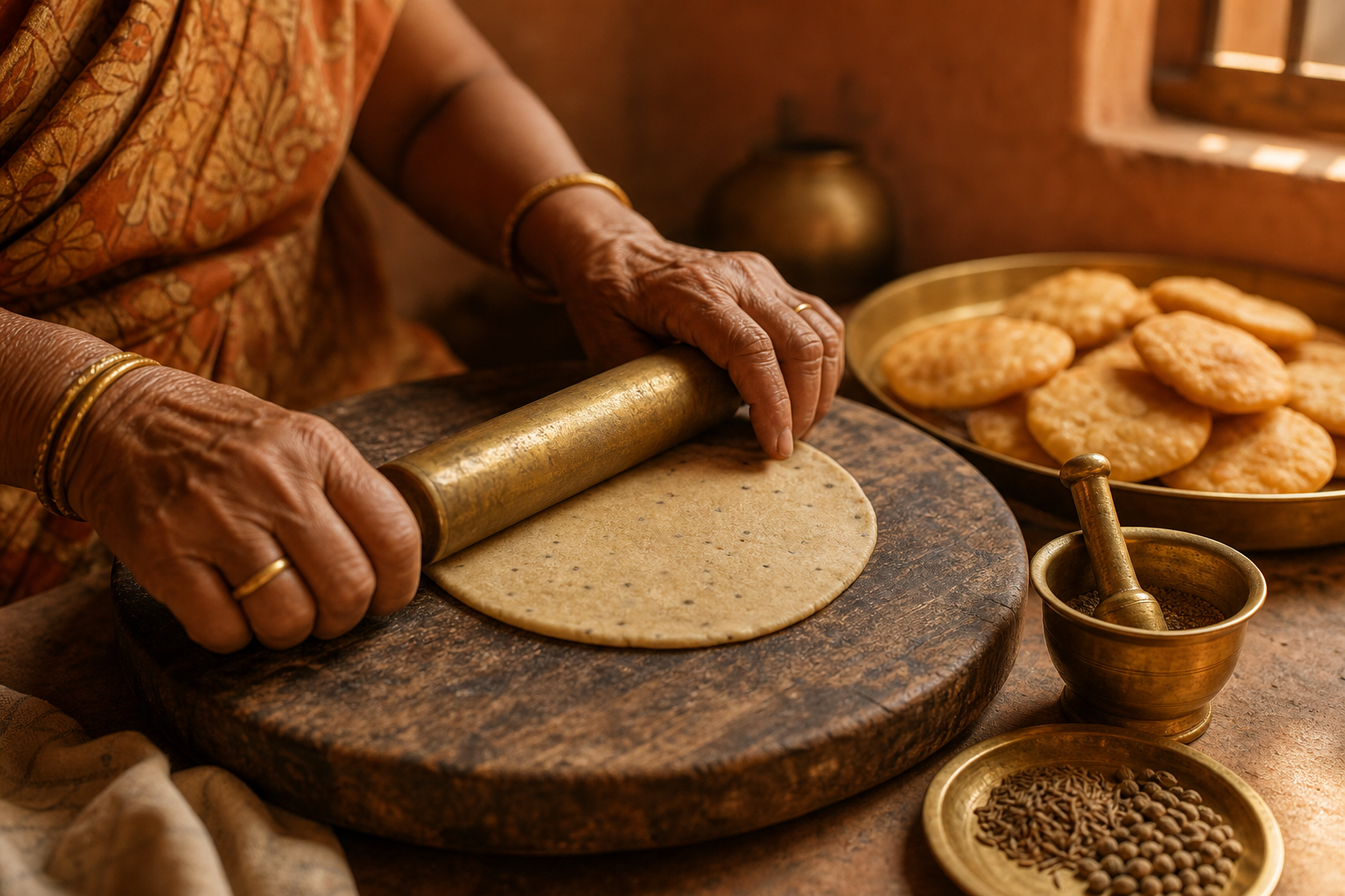 Mumma's Kitchen — rolling Mathri at dawn